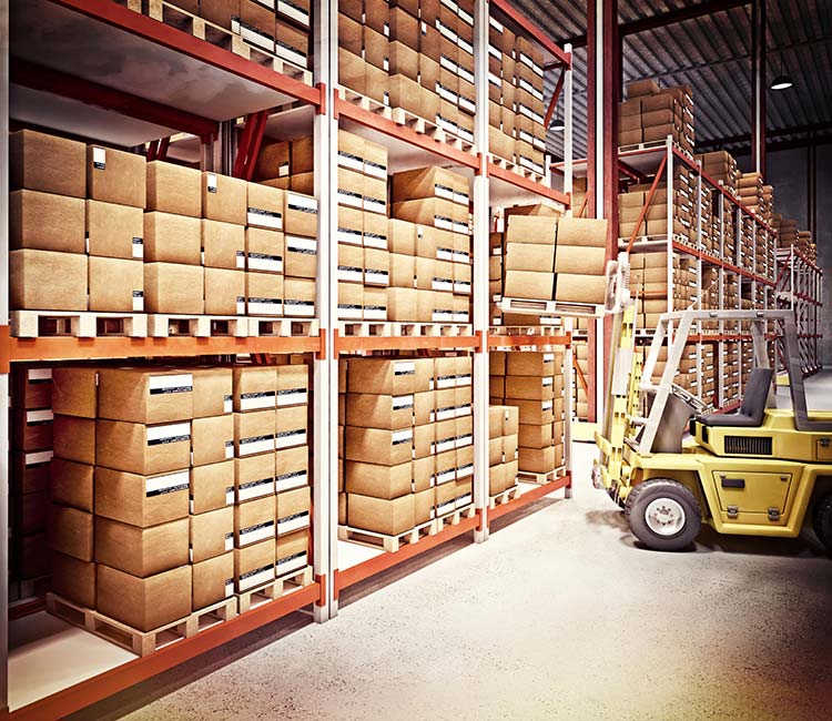 Large warehouse with many boxes for rush delivery in Nevada