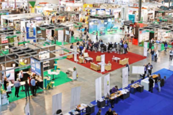 Aerial view of a Las Vegas convention center for trade show logistics